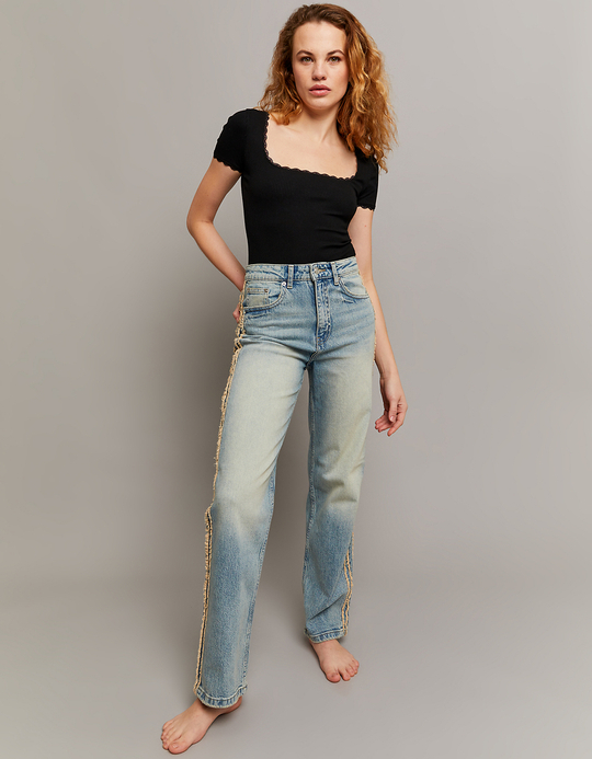 TALLY WEiJL, Fancy High Waist Straight Leg Jeans for Women