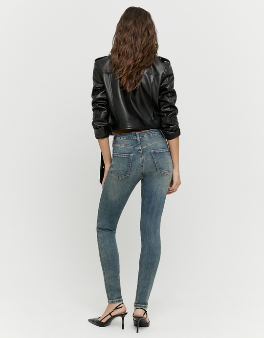 TALLY WEiJL, Jeans Skinny Blu a Vita Media for Women