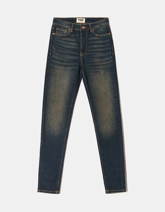 TALLY WEiJL, Dark Blue High Waist Skinny Jeans for Women