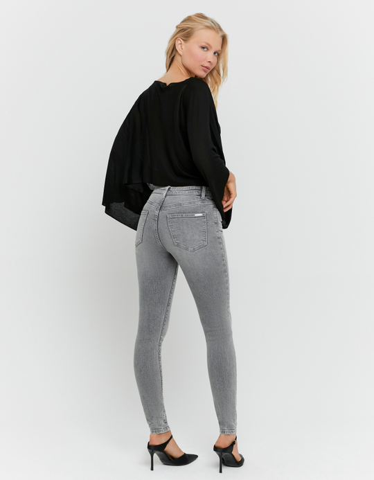 TALLY WEiJL, Graue High Waist Skinny Jeans for Women