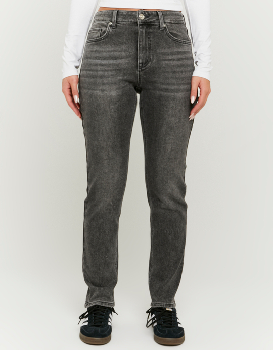 TALLY WEiJL, Black Mid Waist Slim Jeans for Women