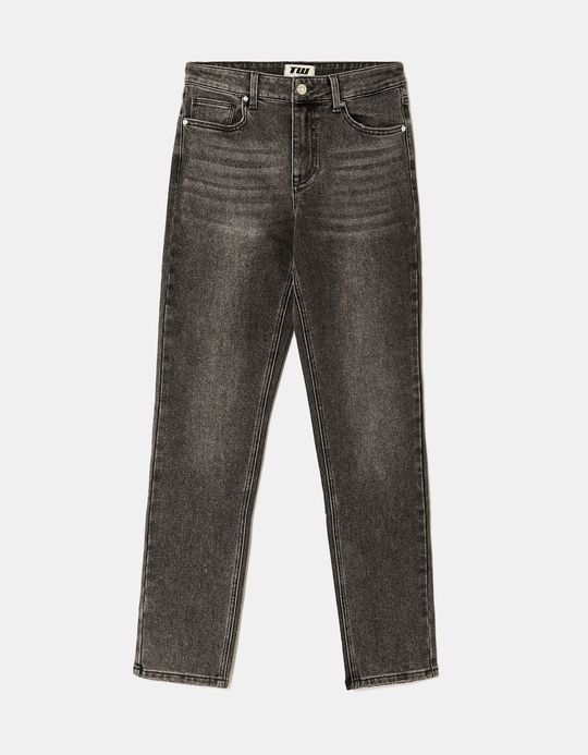 TALLY WEiJL, Black Mid Waist Slim Jeans for Women