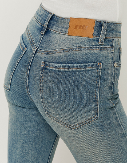 TALLY WEiJL, Blue Mid Waist Slim Jeans for Women