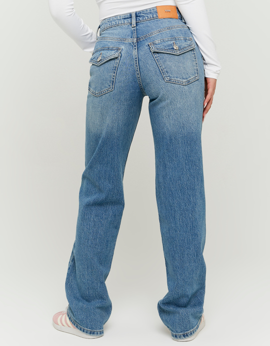 TALLY WEiJL, Jean Wide Leg Taille Mi-Haute Bleu for Women