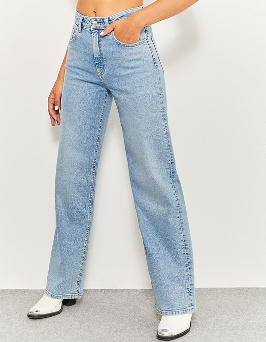 TALLY WEiJL, Blaue High Waist Wide leg Jeans for Women