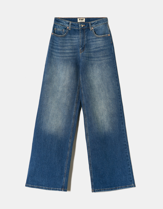 TALLY WEiJL, Blue High Waist Wide Leg Jeans for Women
