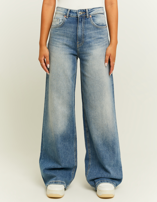 TALLY WEiJL, Blaue High Waist Wide Leg Jeans for Women