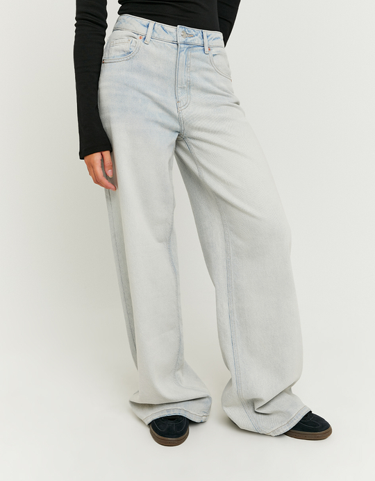 TALLY WEiJL, Hellblaue High Waist Wide Leg Jeans for Women