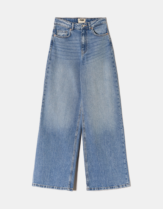 TALLY WEiJL, Blue High Waist Wide Leg Jeans for Women