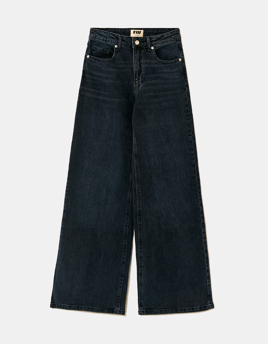 TALLY WEiJL, Blue High Waist Wide Leg Jeans for Women