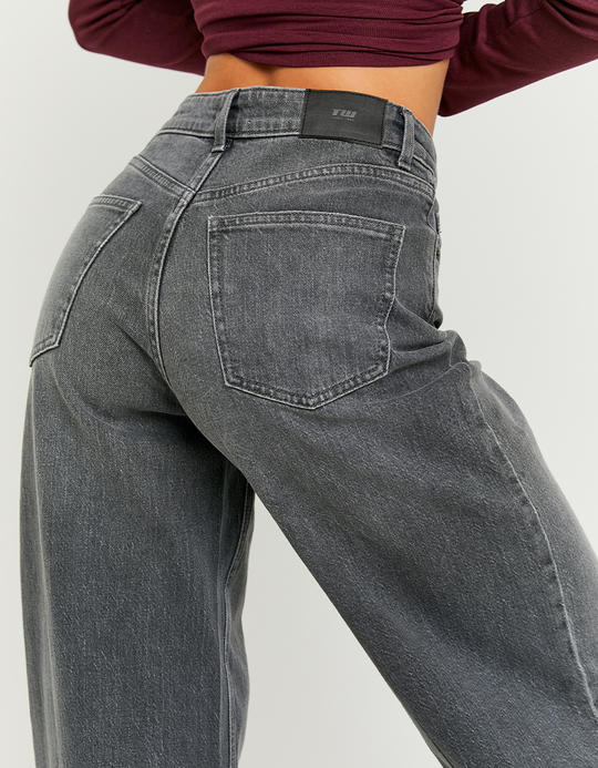TALLY WEiJL, Grey High Waist Wide Leg Jeans for Women