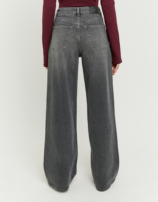 TALLY WEiJL, Grey High Waist Wide Leg Jeans for Women