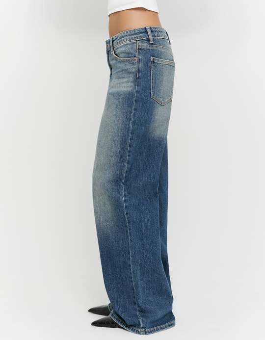 TALLY WEiJL, Blue Light Wash Wide Leg Jeans for Women
