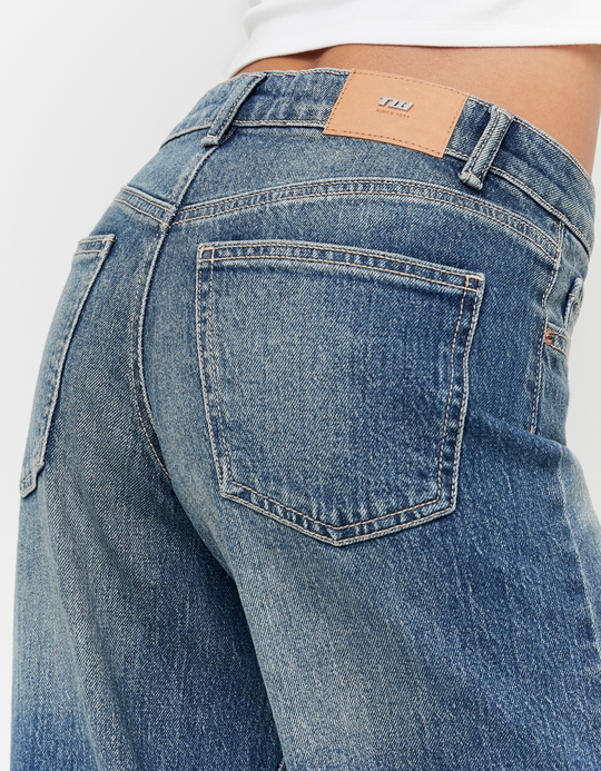 TALLY WEiJL, Blue Light Wash Wide Leg Jeans for Women