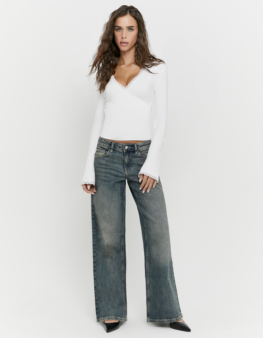 TALLY WEiJL, Blue Wide Leg Jeans for Women