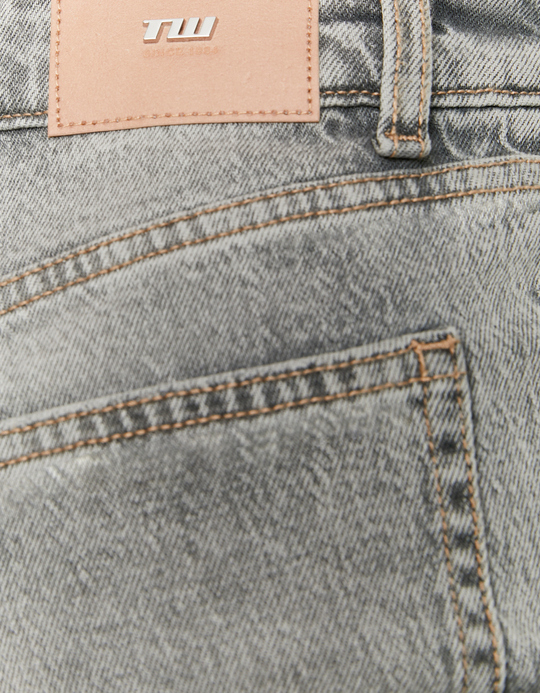 TALLY WEiJL, Grey Mid-Waist Wide-Leg Jeans for Women