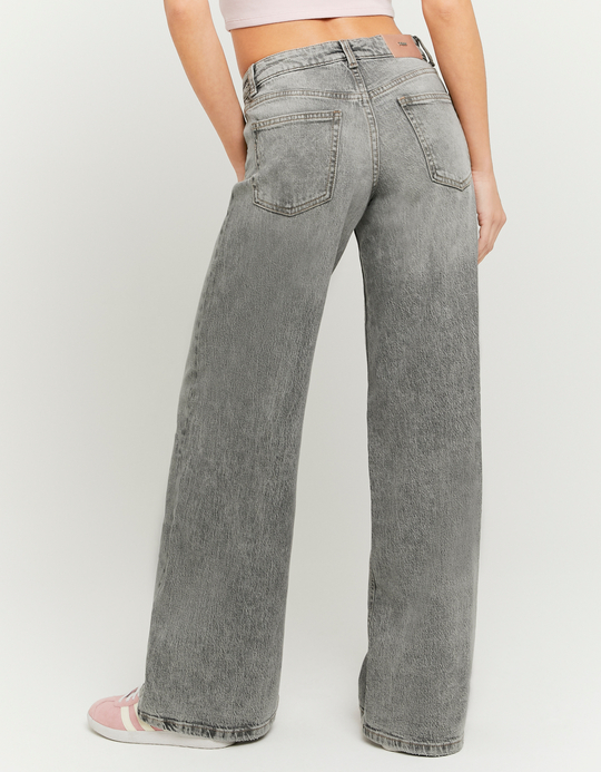 TALLY WEiJL, Grey Mid-Waist Wide-Leg Jeans for Women