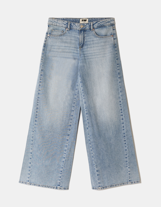 TALLY WEiJL, Blue Mid Waist Wide Leg Jeans for Women