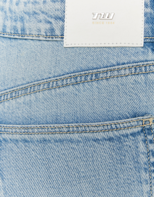 TALLY WEiJL, Blue Mid Waist Wide Leg Jeans for Women
