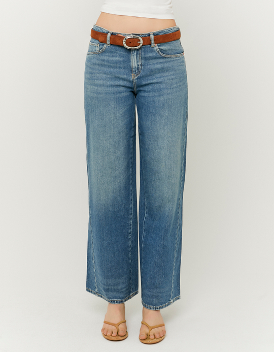 TALLY WEiJL, Jeans wide leg blu a vita media for Women