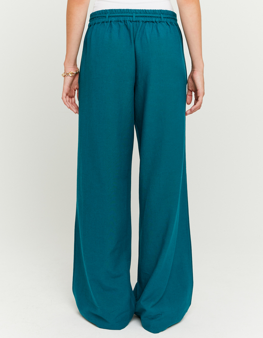 TALLY WEiJL, Grüne Wide Leg Leinenhose for Women