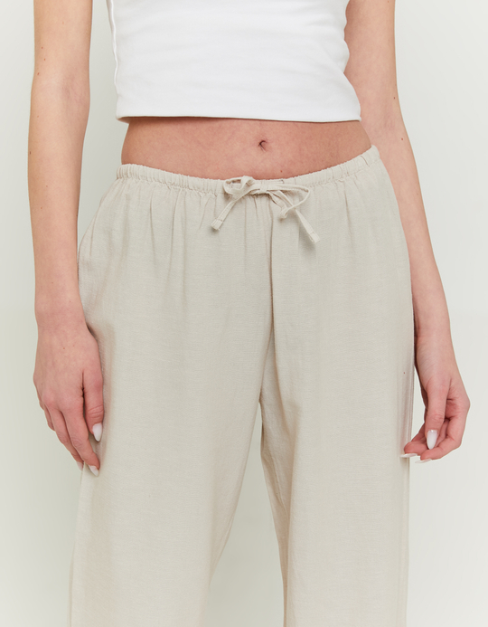 TALLY WEiJL, Pantaloni Wide Leg Beige in Lino for Women
