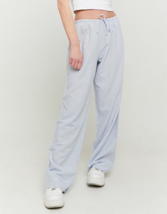 TALLY WEiJL, Hellblaue Wide Leg Linen Hose for Women