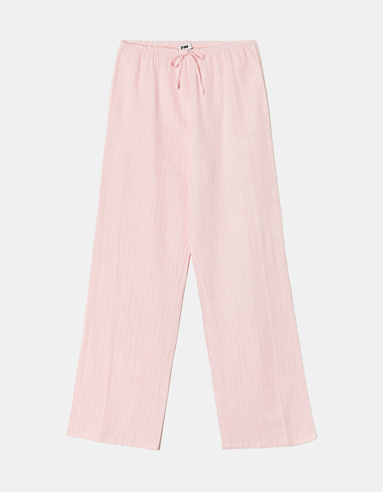 TALLY WEiJL, Striped Wide Leg Linen Trousers for Women