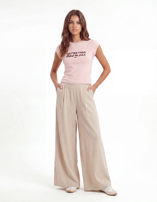 TALLY WEiJL, Pantalone wide leg beige for Women