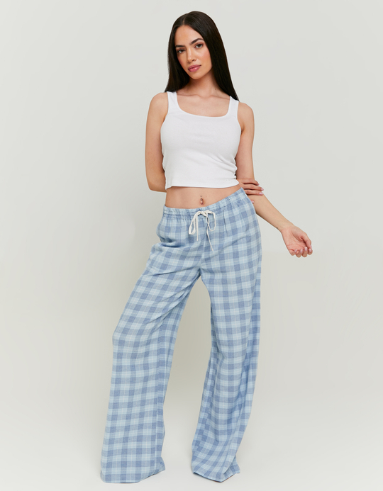 TALLY WEiJL, Pantaloni larghi in lino a quadretti for Women