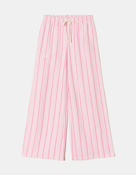 TALLY WEiJL, Striped Wide Leg Linen Trousers for Women