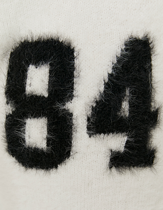 TALLY WEiJL, White Knitted Trousers with Graphic Detail for Women