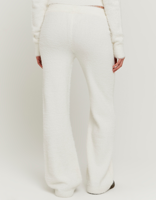 TALLY WEiJL, White Knitted Trousers with Graphic Detail for Women