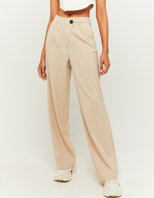 TALLY WEiJL, Brown High Waist Wide Leg Hose for Women