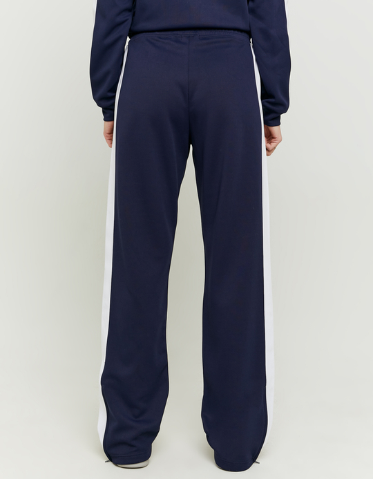 TALLY WEiJL, Blue Wide Leg Printed Joggers with Side Bands for Women
