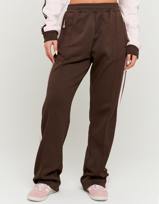 TALLY WEiJL, Brown Printed Joggers with Stripes for Women