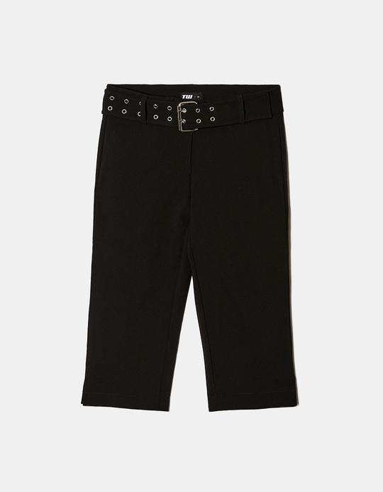TALLY WEiJL, Black Capri Trousers with Belt for Women