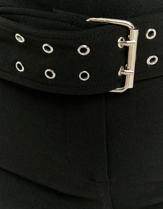 TALLY WEiJL, Black Capri Trousers with Belt for Women