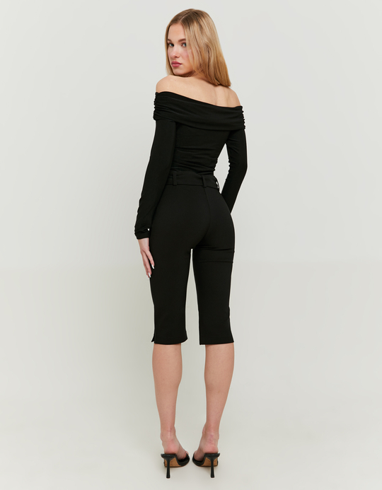 TALLY WEiJL, Black Capri Trousers with Belt for Women