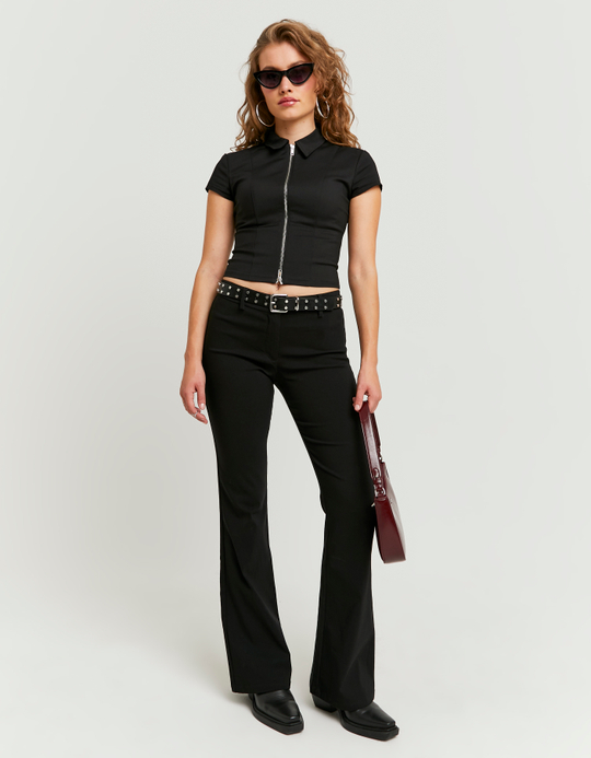 TALLY WEiJL, Pantaloni Neri Eleganti a Zampa for Women