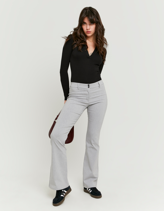 TALLY WEiJL, Grey Flare Tailoring Trousers for Women
