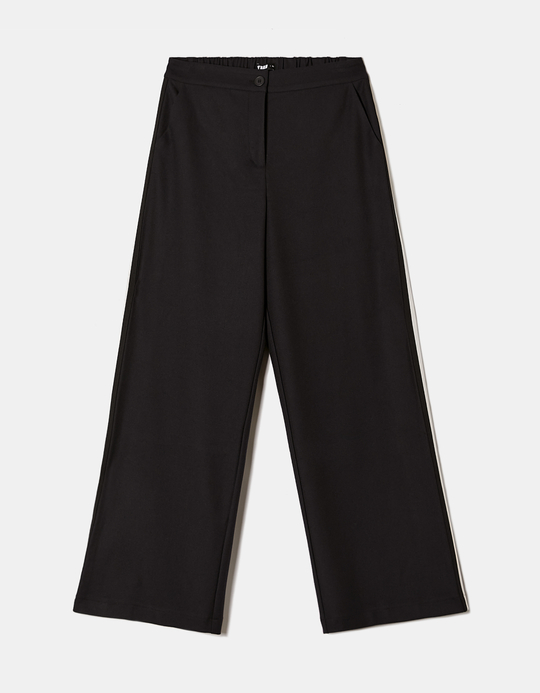 TALLY WEiJL, Black Tailoring Wide Leg Trousers with Side Bands for Women