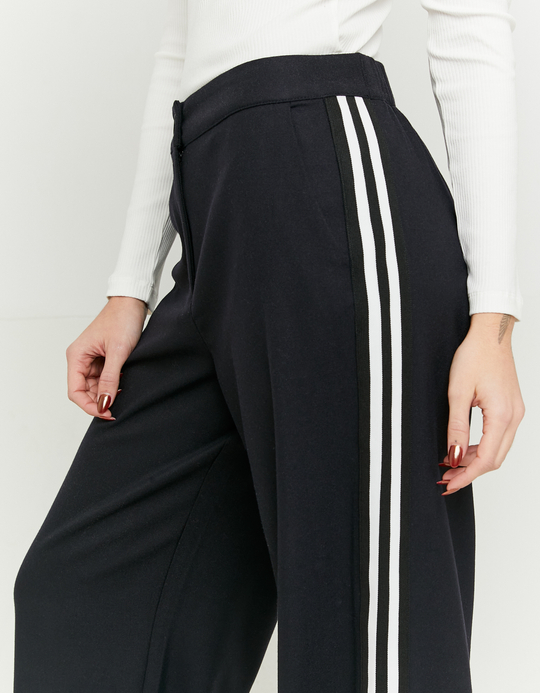 TALLY WEiJL, Black Tailoring Wide Leg Trousers with Side Bands for Women