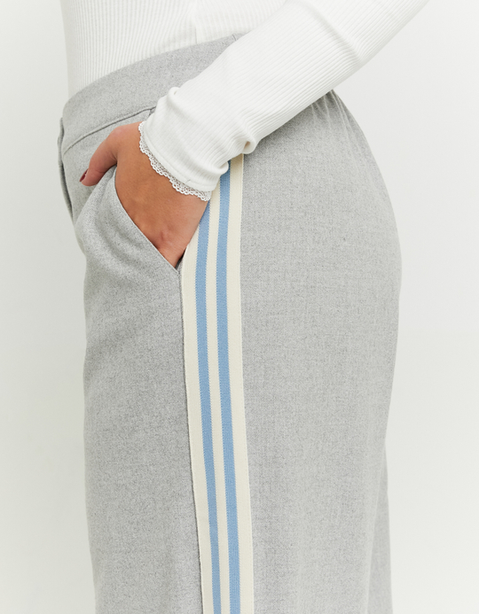 TALLY WEiJL, Graue Tailoring Wide Leg Hose mit seitlichen Streifen for Women