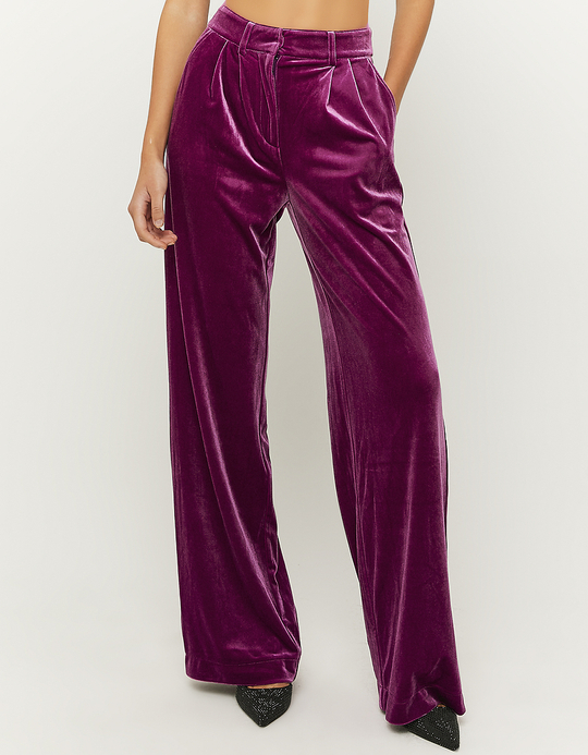 TALLY WEiJL, Pantalon Jambe Large en Velours Violet for Women