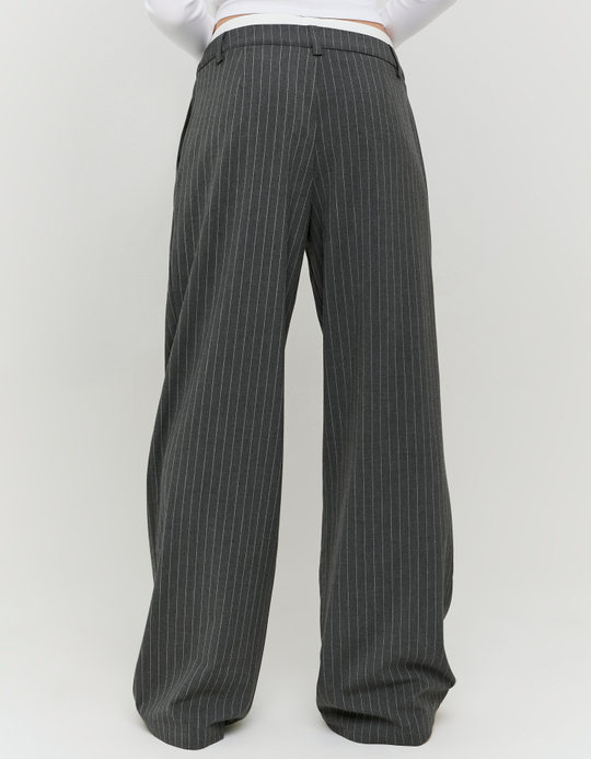 TALLY WEiJL, Graue Wide-Leg Hose mit Streifen for Women
