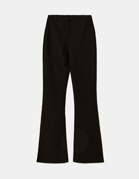 TALLY WEiJL, Black Flare Mid Waist Trousers for Women