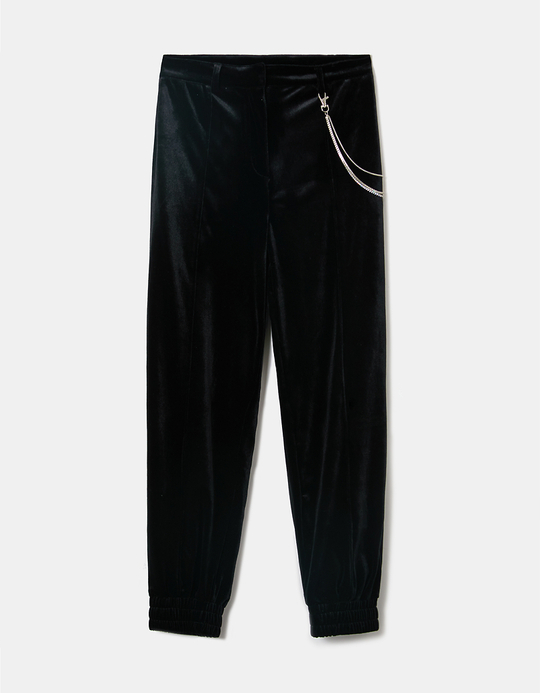 TALLY WEiJL, Pantalon Slouchy en Velours Noir for Women