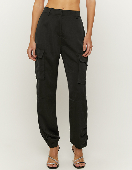 TALLY WEiJL, Pantalon Cargo Taille Haute Noir for Women