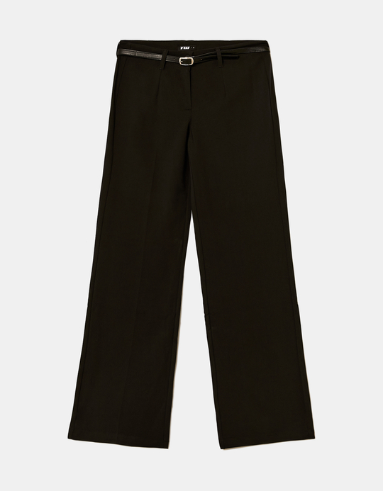 TALLY WEiJL, Black Straight Mid Waist Trousers for Women